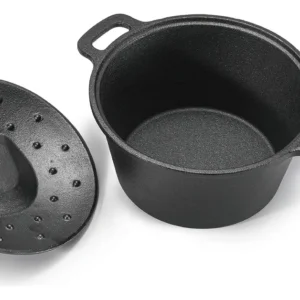 Cacerola de Hierro Fundido Lodge de 1.89 Litros con Tapa: Cocina Versátil para Estufas y Hornos. Asas Ergonómicas, Durabilidad Inigualable, Ideal para