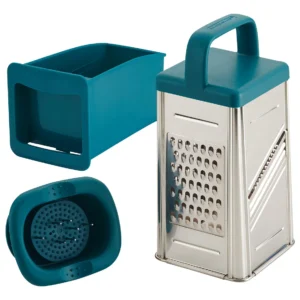 Rallador de Caja OXO Good Grips: Acero Inoxidable Premium para Verduras, Quesos y Chocolate - 4 Caras, Antideslizante y Fácil Limpieza