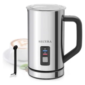 Espumador de Leche Eléctrico Automático 500 ml Acero Inoxidable Marca 'EspumaPerfecta' Modelo 'Pro'. Espuma Cremosa y Caliente para Cafés, Lattes y Má