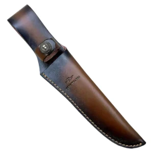 Funda para Cuchillo de Caza Artesanal en Piel Genuina Color Café - Modelo 'Cazador' de [Marca]. Protección y Estilo para Tu Navaja. Resistente y Durad