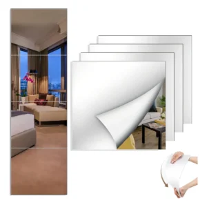 Espejo Acrílico de Longitud Completa para Pared, Marca 'ReflejaPerfecto' Modelo RP-100: Resistente, Seguro y Elegante para Dormitorio y Vestidor – Fác