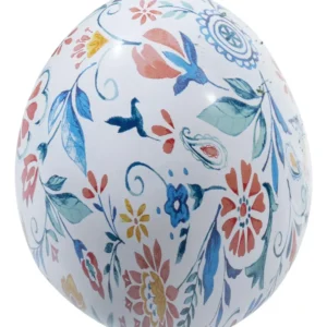 Huevo Decorativo de Resina Primaveral Floral - Marca 'Elegancia Hogar' - Modelo 'Jardín Floreciente': Diseño Único, Estampado Detallado, Ideal para De