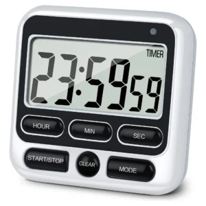 Temporizador Digital de Cocina PRO Series por KitchenTime: Alarma Silenciosa, Reloj Preciso y Diseño Ergonómico para Cocinar a la Perfección - Modelo