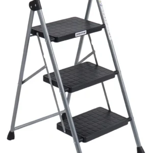 Taburete Plegable de 3 Escalones Antideslizante GRi: Seguridad y Comodidad para Alcanzar Alturas. Diseño Portátil y Resistente para el Hogar y la Obra