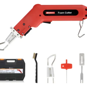 Cortador de Tela Eléctrico Profesional HYCHIKA 100W: Sellado Térmico, Corte Preciso y Potencia Ajustable. Kit Completo para Telas, Cuerdas y Más. Incl