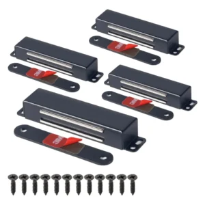 Cierre Magnético Para Puerta de Acero Inoxidable Premium Marca X - Modelo Z-500: Fuerte y Duradero, Acabado Negro Elegante, Fácil Instalación para May