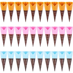 Mini Conos de Helado Artificial Realistas para Decoración | 30 Piezas | Simulación 3D | Materiales Seguros y Duraderos | Ideal para Manualidades, Casa