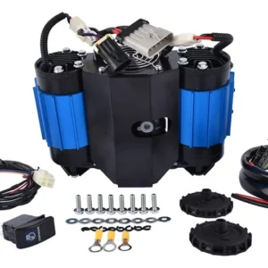Compresor Universal de Alto Rendimiento 12V [Marca X] Modelo ABC-1000: Inflado Rápido y Eficiente para Llantas, Balones y Más. Diseño Compacto y Portá