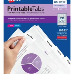 Pestañas Adhesivas Reposicionables de Plástico Blanco 44mm - Marca Fix-It: Fijación Segura y Versátil para Proyectos de Hogar y Oficina