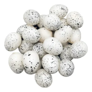 Decora y Crea: 30 Huevos Artificiales de Pájaros Moteados Decorativos Marca Genérica para Manualidades, Proyectos DIY y Decoración del Hogar - Textura
