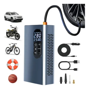Compresor de Aire Portátil BLACK+DECKER BDINF20C-B3: 150 PSI, 12V para Llantas de Coche, Moto y Bicicleta. Inflado Rápido y Seguro, Pantalla Digital y