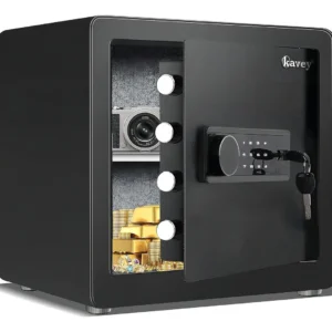Caja Fuerte Digital Kavey K-1000: Seguridad Superior para el Hogar con Teclado Retroiluminado, Ala Reforzada y Protección Antirrobo. Mantén tus Objeto