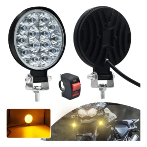 Focos Redondos de 3.4 Pulgadas Ámbar - LEDVANCE 14 LED de Alta Potencia (17W, 3400 Lúmenes) - Iluminación Profesional para Transporte y Remolques - Vi