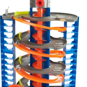 Hot Wheels Parkgarage: Estacionamiento de Juguete con Pista, Ascensor y Coche Incluido | 70 cm de Alto | Diversión Garantizada para Niños