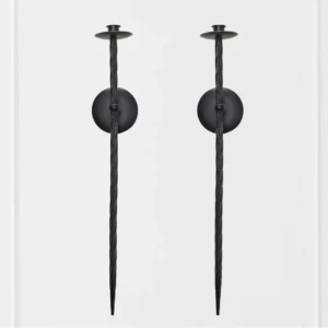 Iluminación Sofisticada para tu Hogar: Juego de 2 Apliques de Pared Candelabro Negro Metálico [Marca: IluminaTuEspacio] Modelo: Lumina Elegance - Dise