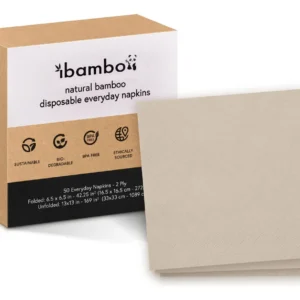 Servilletas Desechables Biodegradables ECO-BAMBÚ®: Elegancia Sostenible para Eventos, 100% Bambú, Resistentes y Ecológicas - Paquete de 100