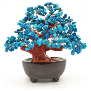 Árbol de la Fortuna Feng Shui Colorsheng®: Bonsái de Cuarzo Azul de 7 Pulgadas, Decoración para el Hogar, Símbolo de Riqueza y Prosperidad, Regalo Aus