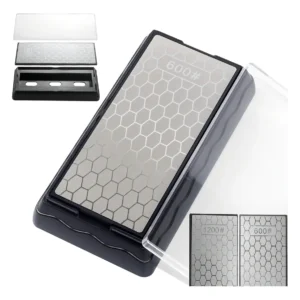 Afilador de Cuchillos de Diamante Doble Cara [Marca Genérica] Modelo XZ-600/1200: Afilado Profesional, Base Antideslizante, Grano Fino/Grueso para Cuc