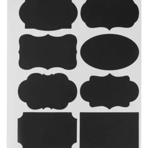 Etiquetas de Pizarra Reutilizables 'Organiza-T' para Frascos y Tarros: Pack Premium a Prueba de Agua, Borrables, con Pluma de Tiza Líquida Incluida -