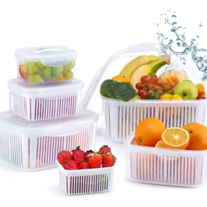 Contenedores de Almacenamiento Herméticos OXO Good Grips para Frutas y Verduras: Frescura Prolongada, Diseño Apilable y Sin BPA - Modelo Prep & Go