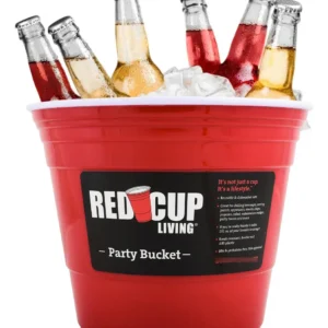 Set de Cubeta y Tazas Desechables para Fiestas Familiares | Marca Genérica Fiesta | Modelo Deluxe | Perfectas para Celebraciones, Resistentes y Económ