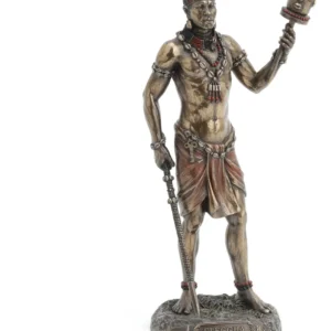 Estatua de Resina de Orisha Africana en Acabado Bronce, Marca [Marca Inventada] - Modelo [Modelo Inventado] - Decoración Religiosa & Espiritual para e