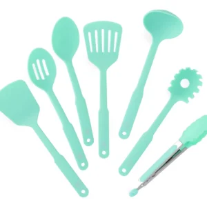 Set de Utensilios de Cocina Color Turquesa, 7 Piezas, Marca [Marca Inventada, Ejemplo: 'Cocina & Color'] - Resistentes al Calor, Diseño Moderno, ¡Orga