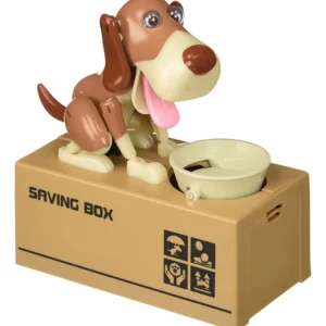 Hucha Robótica Perro Amarillo *PetSmart* Modelo "Buddy": ¡Ahorra con Diversión! Juguete Tragador de Monedas para Niños y Adultos - Diseño Divertido y