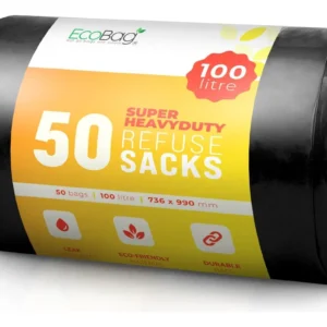 Bolsas de Basura Eco Bag para el Hogar: Paquete de 50 Sacos Resistentes Superfuertes de Plástico Grueso, Ideales para Desechos Domésticos y Jardinería