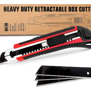 Cuchillo Retráctil Stanley 10-819 de 18 mm: Precisión Superior con 4 Cuchillas Negras de Repuesto – Ideal para Cortes Limpios y Duraderos en Trabajos