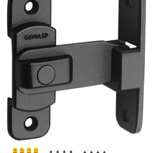 Cerradura de Puerta Abatible de Seguridad Portátil, Marca 'ProtecLock' - Modelo 'Guardian X500': Cierre de Gancho Negro con Diseño Compacto, Instalaci