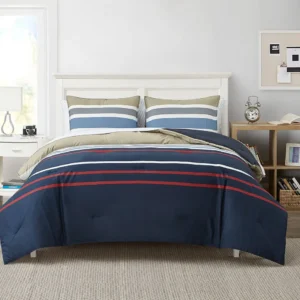 Edredón Reversible Nautica Bradford para Cama Full/Queen: Confort Superior y Diseño Moderno, Calidez Garantizada y Fácil Cuidado para un Descanso Repa