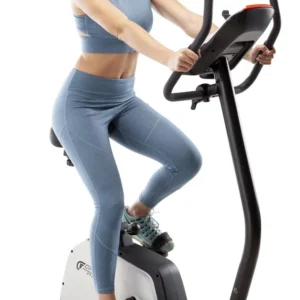 Bicicleta Estática Magnética Vertical AMZ-594U: Entrenamiento Personalizado con 15 Programas, Soporta 136kg, Monitor LCD y Sensores de Pulso para un F