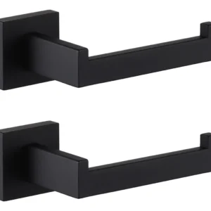 Portarrollos de Papel Higiénico Doble Negro Mate 'MODERNO' - Acero Inoxidable | Diseño Elegante y Duradero para Baños Sofisticados