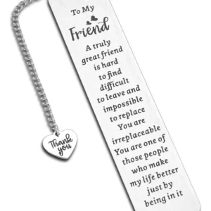 Marcapáginas Grabado con Mensaje Emotivo - Marca [Marca del Producto] - Regalo Perfecto para Amigas, Cumpleaños y Ocasiones Especiales - Acero Inoxida