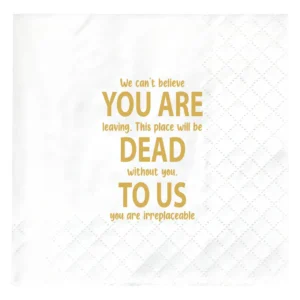 Servilletas Decorativas 'You Are Dead To Us' | Marca: Uniquely Yours | Diseño Exclusivo para Eventos | Paquete de 20 | Elegancia y Humor Negro para tu