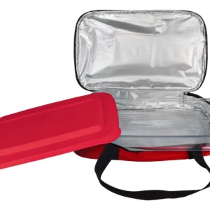 Cazuela de Vidrio Térmica Pyrex con Bolsa Aislante: Ideal para Picnics, Comidas Fuera de Casa y Conservación de Alimentos | Modelo Rectangular de 12 P