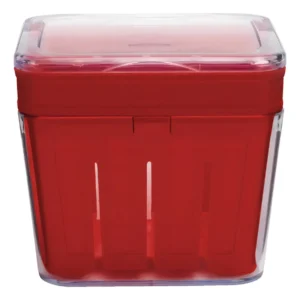 Cesta y Colador de Frutas OXO Good Grips de 1 Litro en Color Cereza: ¡Lava y Escurre tus Frutas y Verduras con Facilidad y Estilo! Diseño Inteligente,