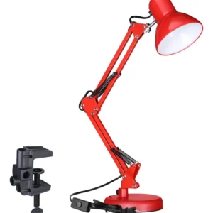 Lámpara de Escritorio LED con Abrazadera Ajustable - Marca Energizer - Modelo L900 - Color Rojo Vibrante - Iluminación Personalizable para Oficina en