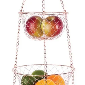 Cestas Colgantes de Cobre Decorativas 25cm | Marca Artesanía del Cobre | Diseño Elegante, Resistente a la Intemperie, Perfectas para Plantas y Decorac