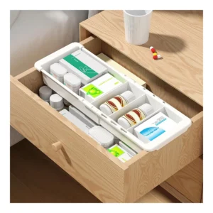 Organizador de Cajones Expandible Blanco [Marca Genérica] - Modelo [Modelo Específico] para Oficina y Hogar: Plástico Duradero, Ajustable, Maximiza Es