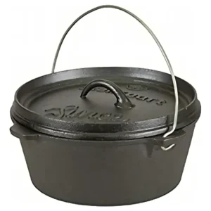 Stansport 16023: Horno Holandés de Hierro Fundido con Tapa - 5.7 Litros, Ideal para Cocina al Aire Libre, Duradero y Versátil para Camping y Parrillad
