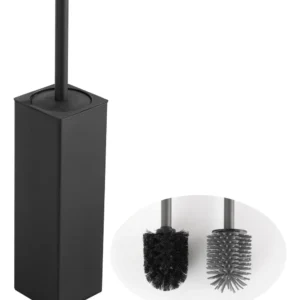 Juego de Escobilla y Soporte para Inodoro [Marca: Clean Home] Modelo Deluxe en Negro Mate: Elegancia y Limpieza Superior para tu Baño - Diseño Moderno