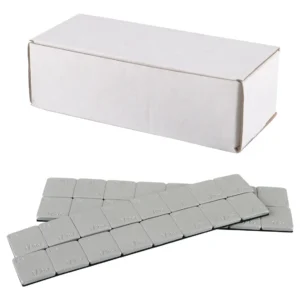 Pesas de Balanceo para Ruedas GRIS de Alto Rendimiento, Marca RuedaSegura, Pack de 48 Unidades con Adhesivo Negro Fuerte - Equilibrio Preciso y Durade