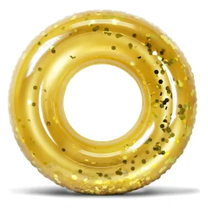 Flotador Inflable para Piscina con Confeti GLITTERING SUN: Modelo Summer Breeze, Diseño Vibrante y Resistente, Ideal para Niños y Adultos, Disfruta de