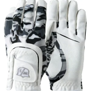 Guante de Golf Fit All Camo para Junior: Diseño Camuflaje Negro/Blanco, Talla Única, Agarre Superior y Comodidad para Jóvenes Golfistas
