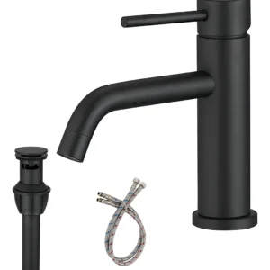 Llave para Lavabo Monomando Negro Mate Marca [Marca Inventada] Modelo [Modelo Inventado]: Diseño Moderno y Elegante con Acabado Resistente al Óxido, F