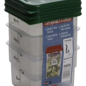 Contenedor Cuadrado Transparente para Almacenamiento de Alimentos OXO Good Grips: 10 Piezas Herméticas, Apilables y Libres de BPA – Ideal para Refrige