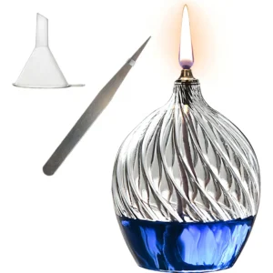 Lámpara de Aceite de Vidrio Recargable [Marca Genérica] Modelo [Modelo Específico]: Iluminación Elegante y Duradera para Interiores y Exteriores, Dise