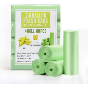 Bolsas de Basura Biodegradables Eco-Friendly 80 Unidades - Marca VerdeVida - Resistentes, Compostables, Aroma Fresco a Limón - ¡Cuida el Planeta!